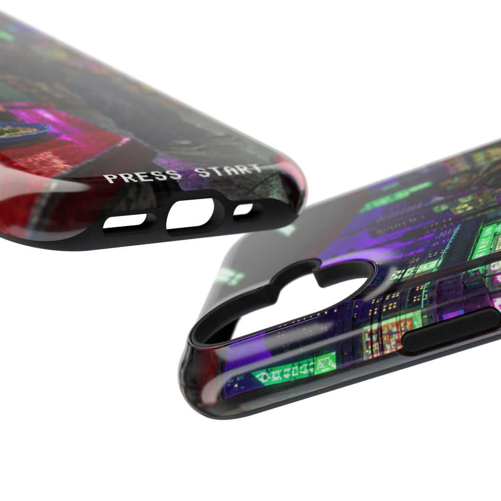 Press Start Cyberpunk Arcade Phone Case