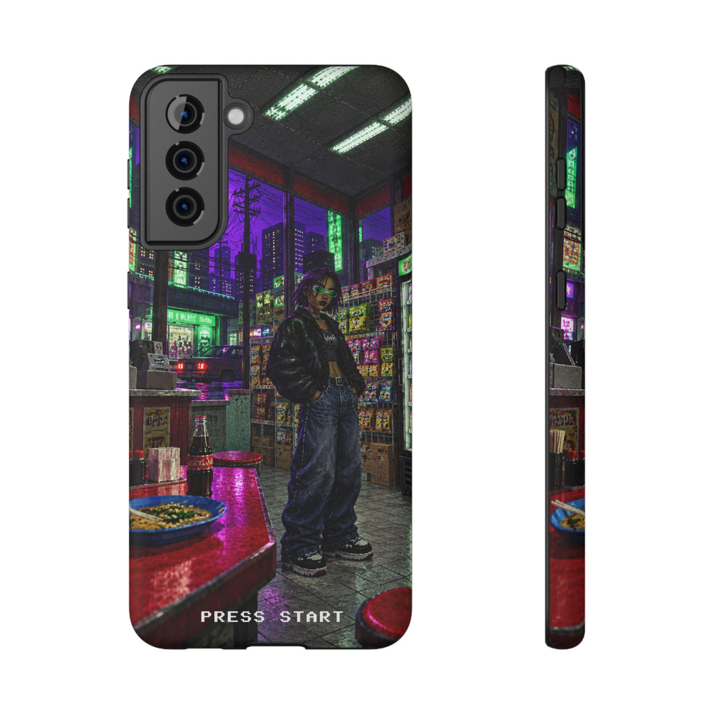 Press Start Cyberpunk Arcade Phone Case