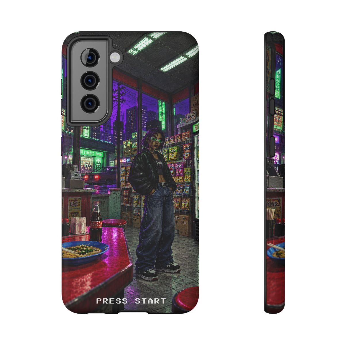 Press Start Cyberpunk Arcade Phone Case