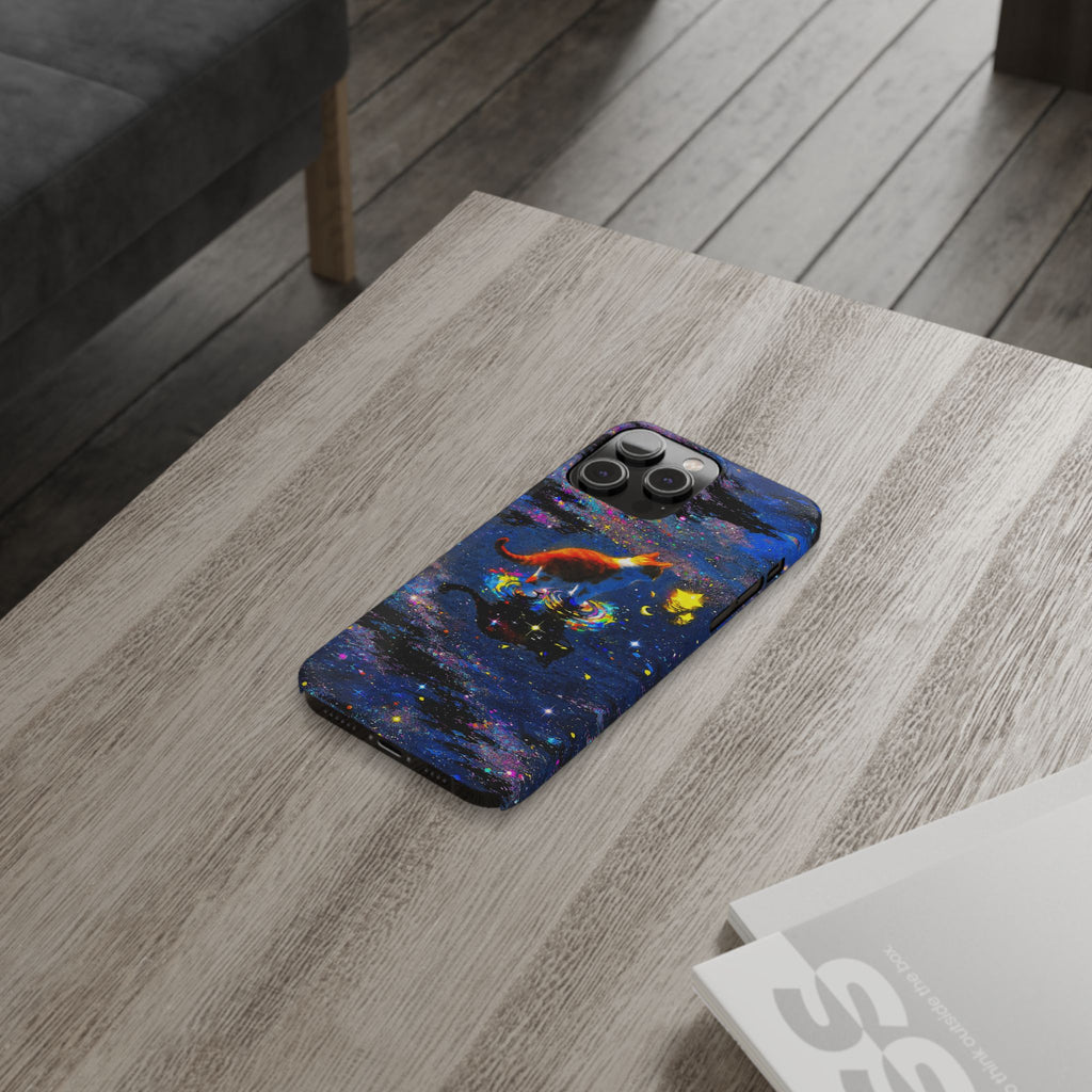 Cosmic Cat Slim Phone Case