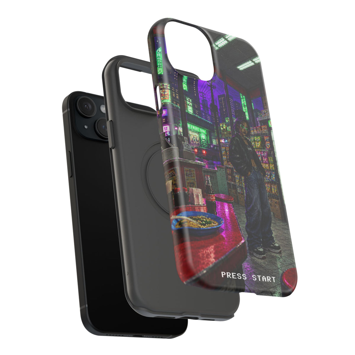 Press Start Cyberpunk Arcade Phone Case