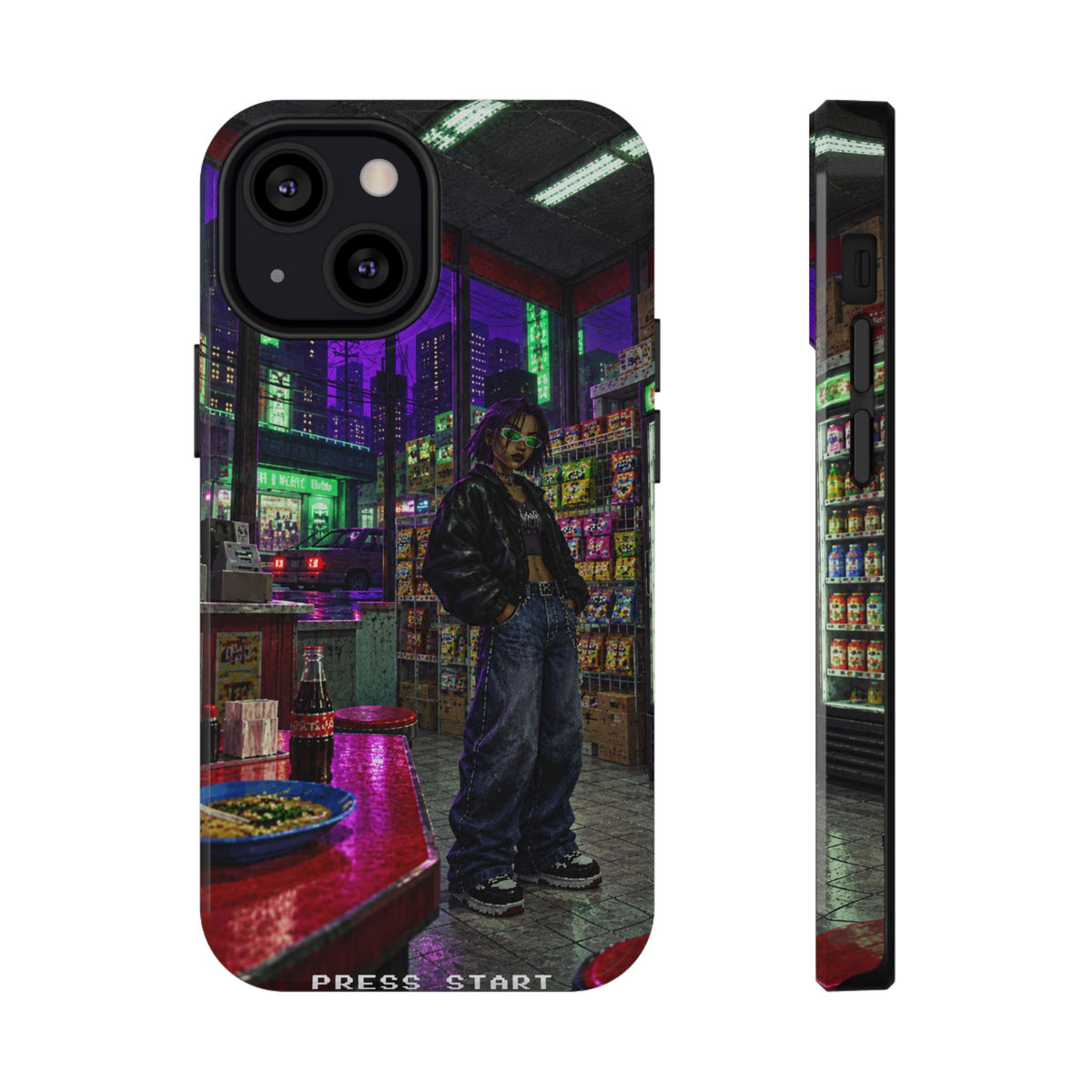 Press Start Cyberpunk Arcade Phone Case
