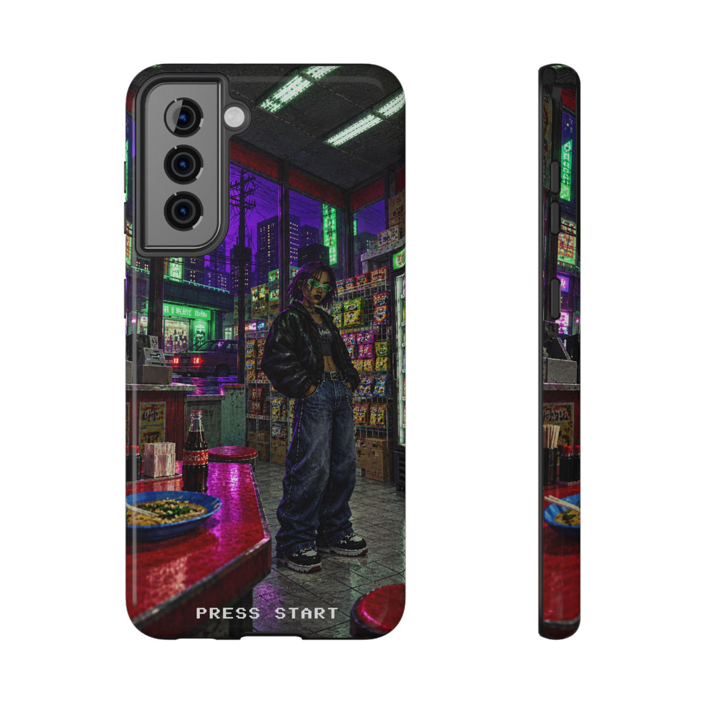 Press Start Cyberpunk Arcade Phone Case
