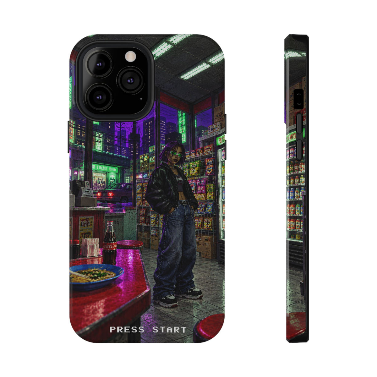 Press Start Cyberpunk Arcade Phone Case