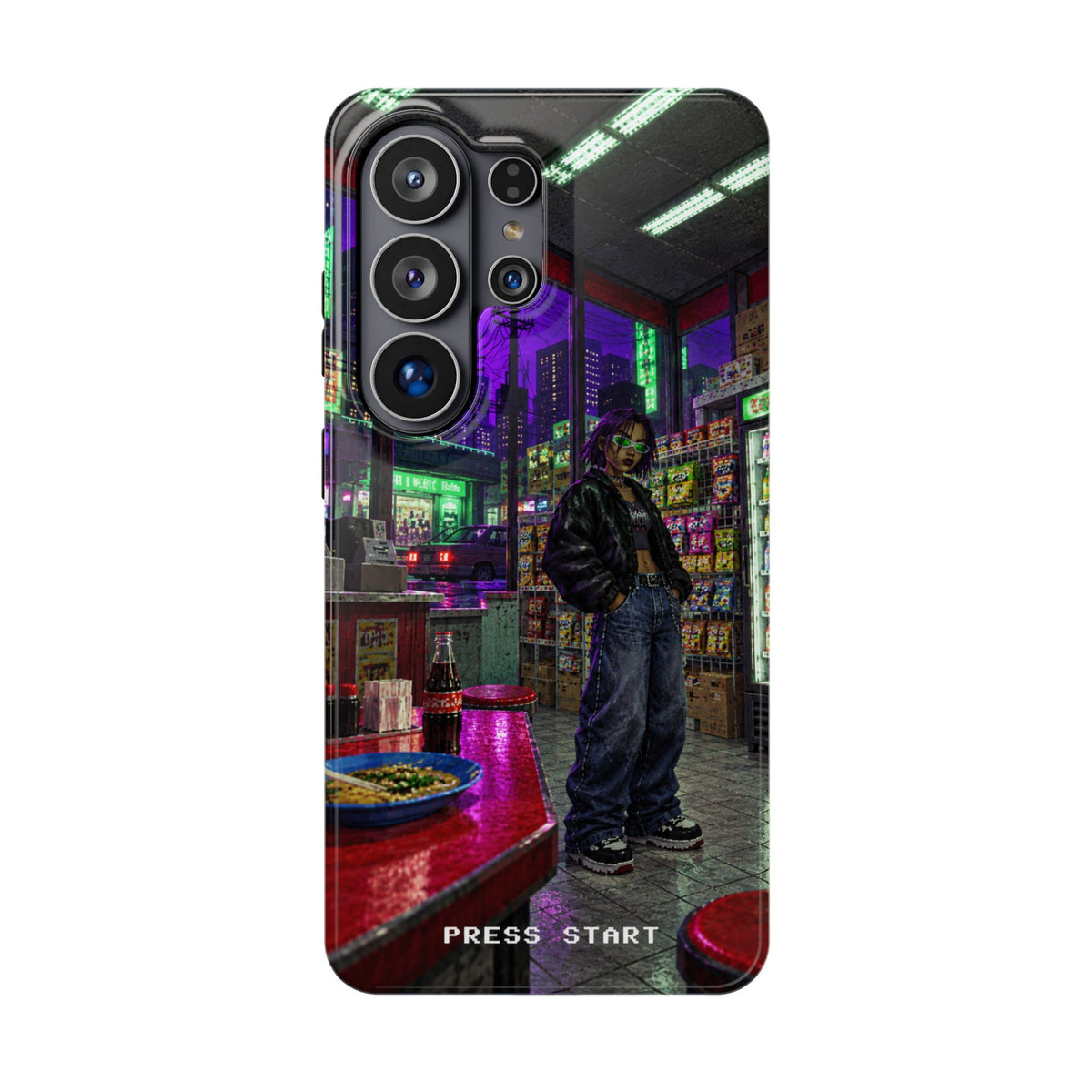 Press Start Cyberpunk Arcade Phone Case