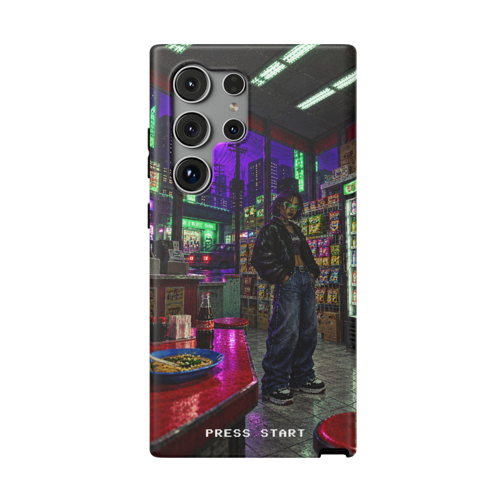 Press Start Cyberpunk Arcade Phone Case