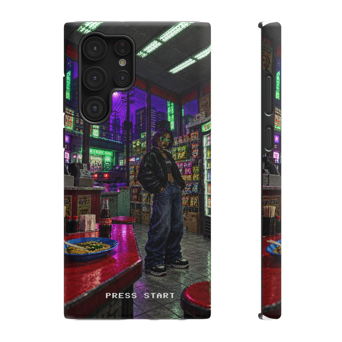 Press Start Cyberpunk Arcade Phone Case