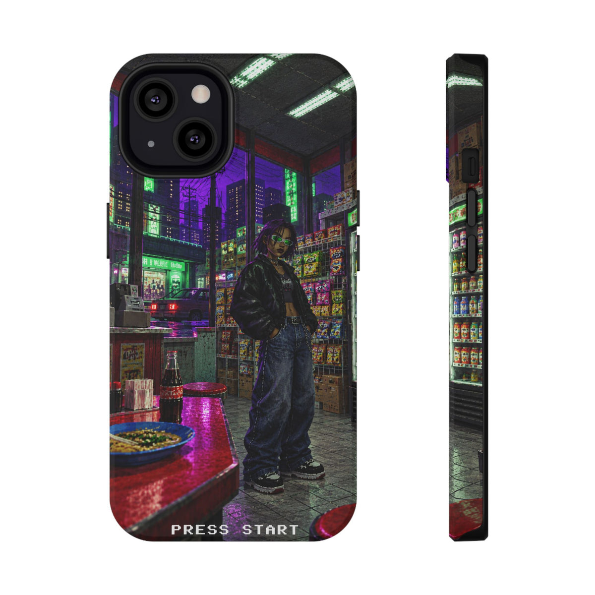 Press Start Cyberpunk Arcade Phone Case