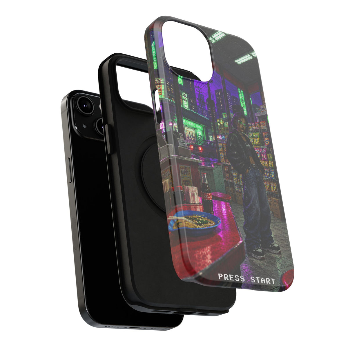 Press Start Cyberpunk Arcade Phone Case
