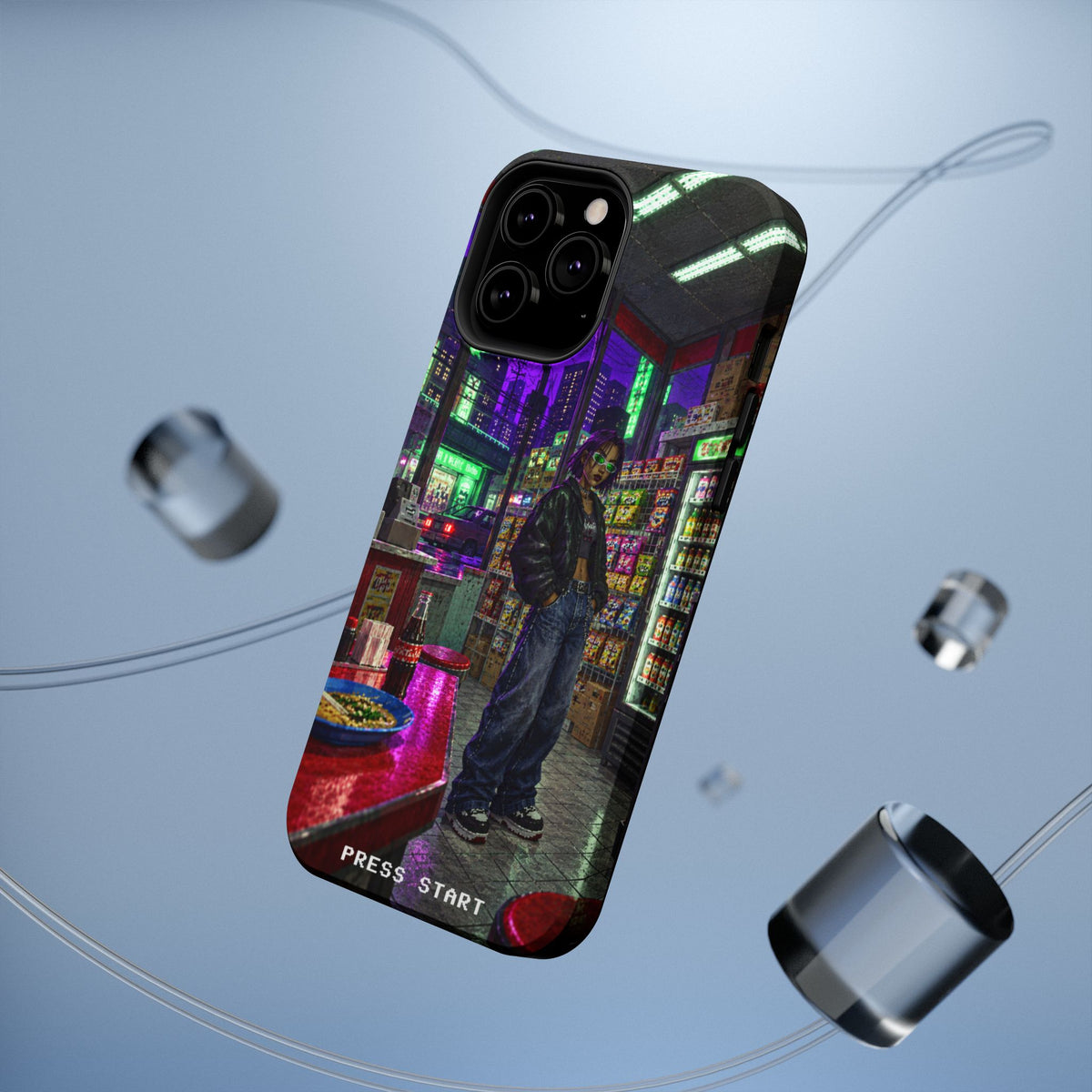 Press Start Cyberpunk Arcade Phone Case