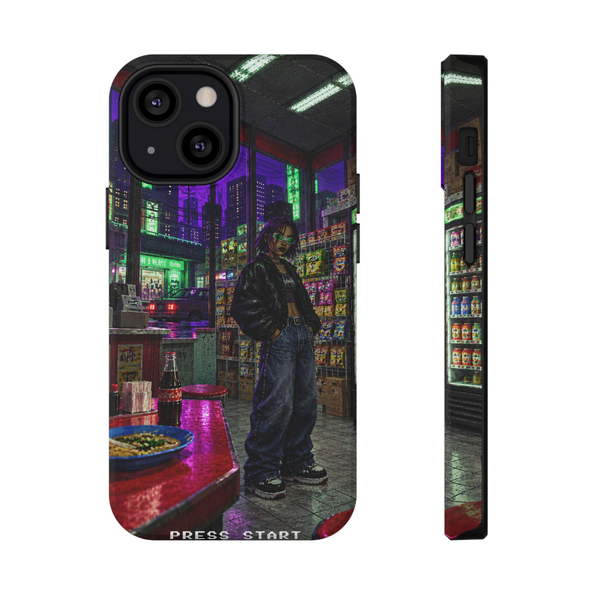 Press Start Cyberpunk Arcade Phone Case