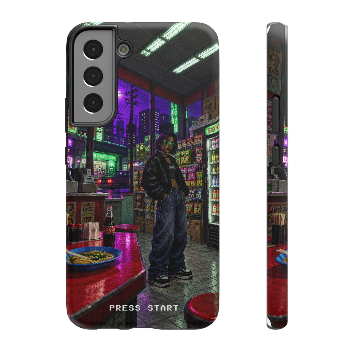 Press Start Cyberpunk Arcade Phone Case
