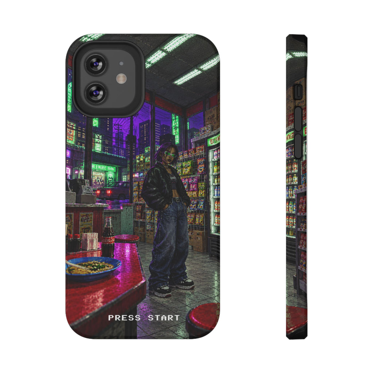 Press Start Cyberpunk Arcade Phone Case