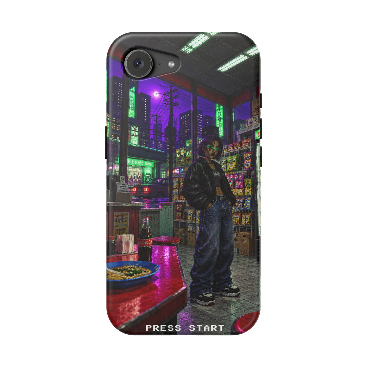 Press Start Cyberpunk Arcade Phone Case