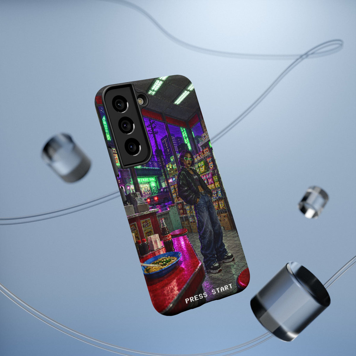Press Start Cyberpunk Arcade Phone Case