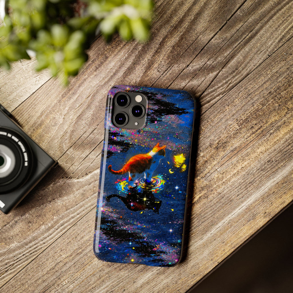 Cosmic Cat Slim Phone Case