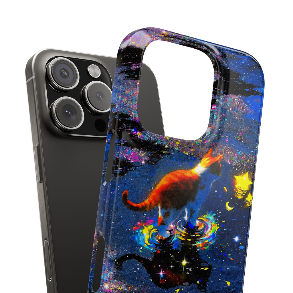 Cosmic Cat Slim Phone Case