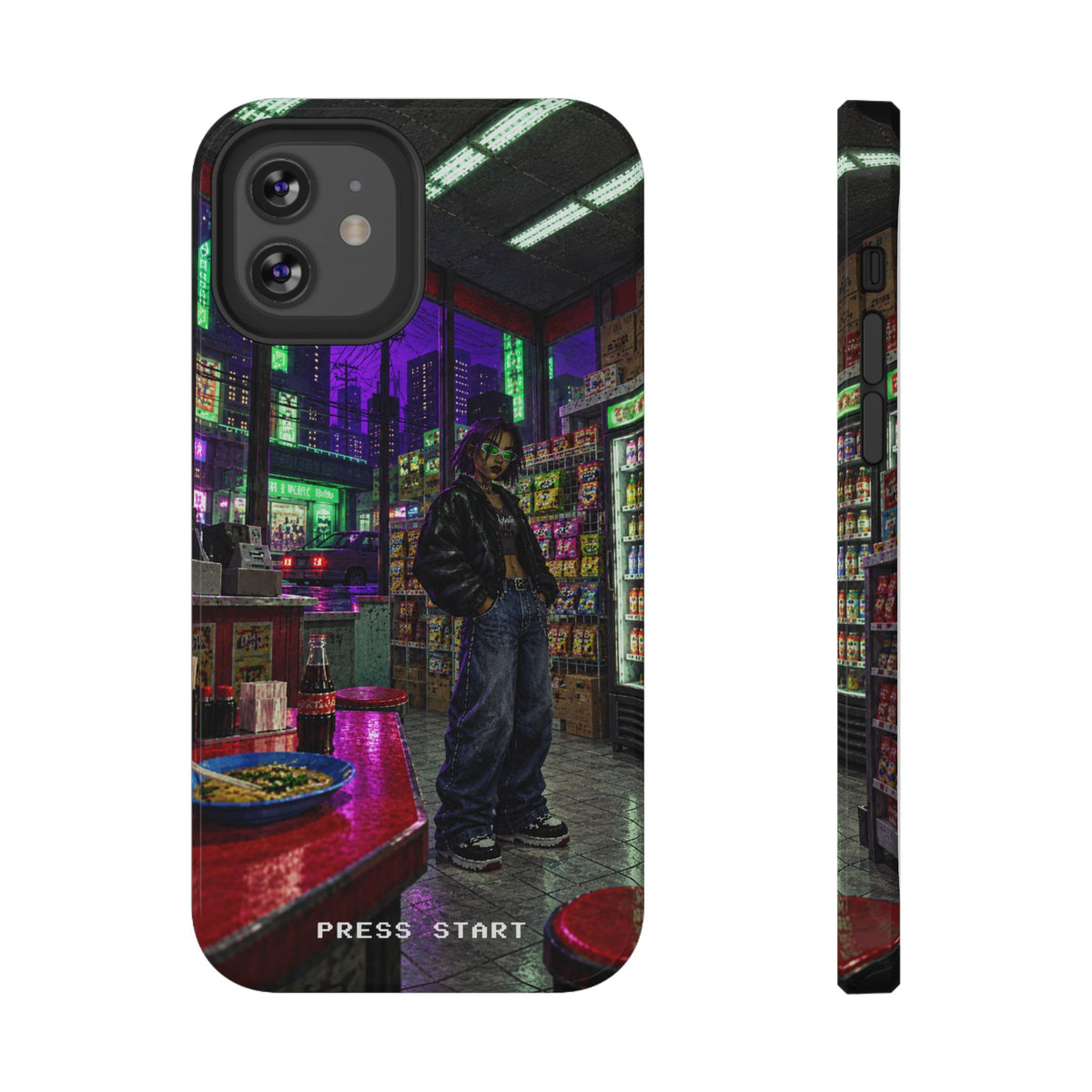 Press Start Cyberpunk Arcade Phone Case