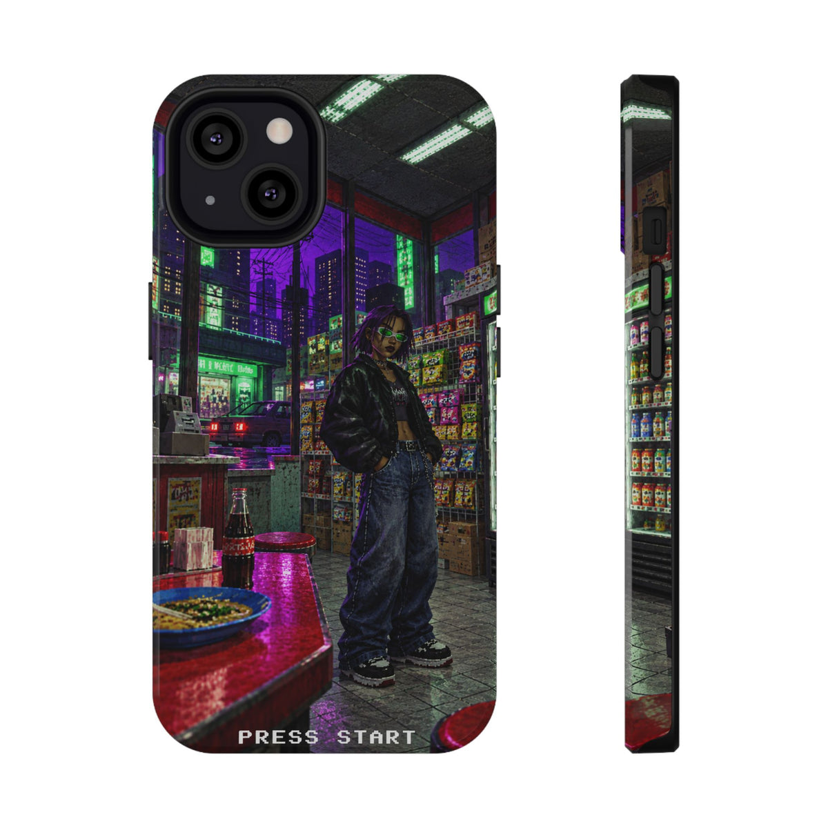 Press Start Cyberpunk Arcade Phone Case