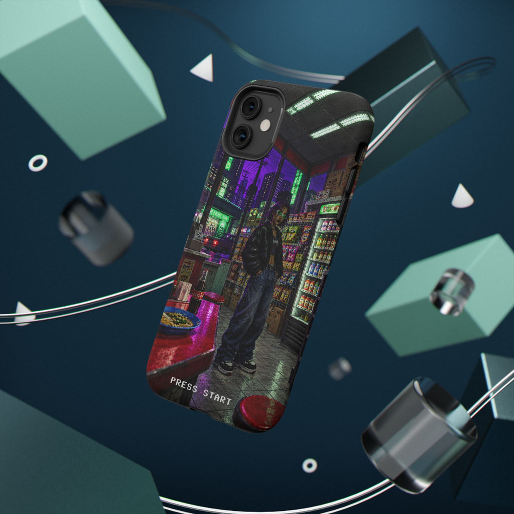 Press Start Cyberpunk Arcade Phone Case