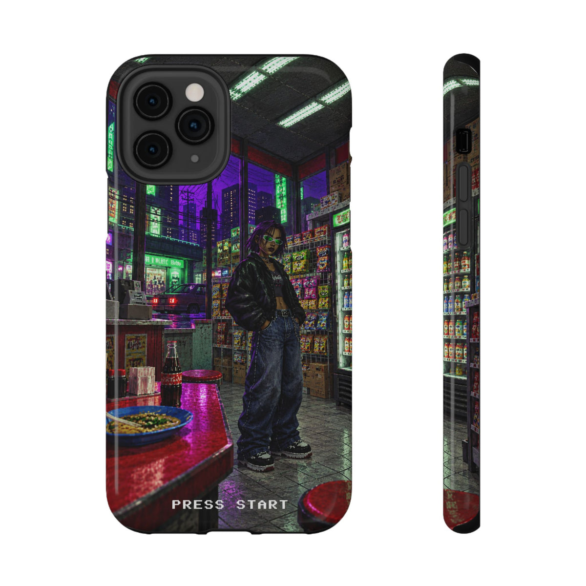 Press Start Cyberpunk Arcade Phone Case