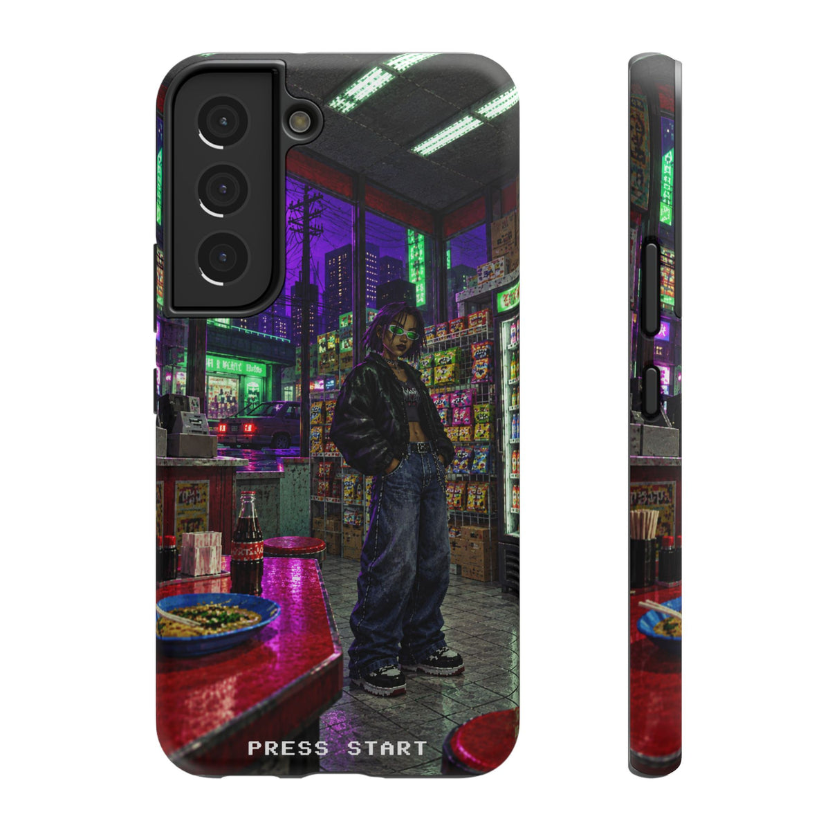 Press Start Cyberpunk Arcade Phone Case