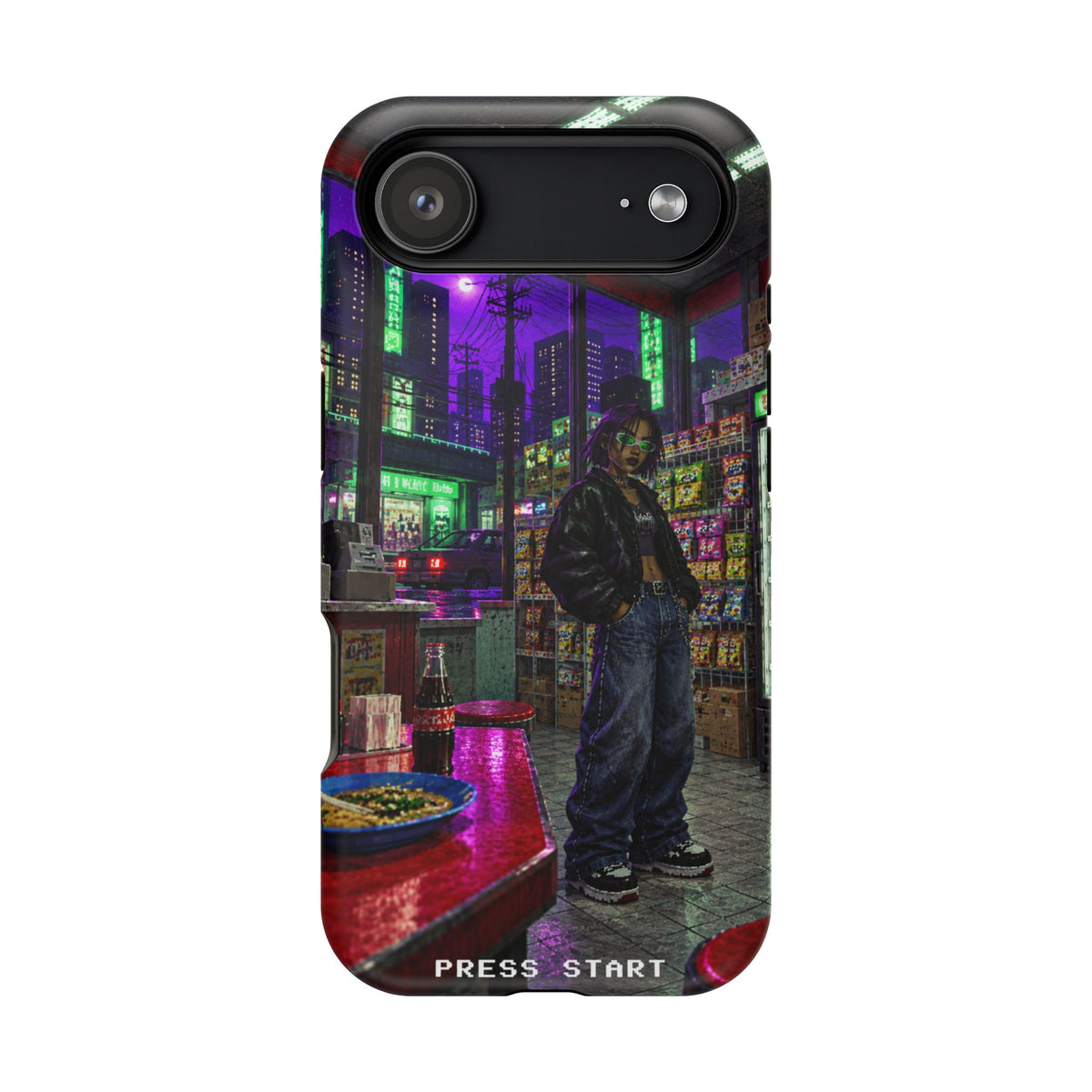 Press Start Cyberpunk Arcade Phone Case