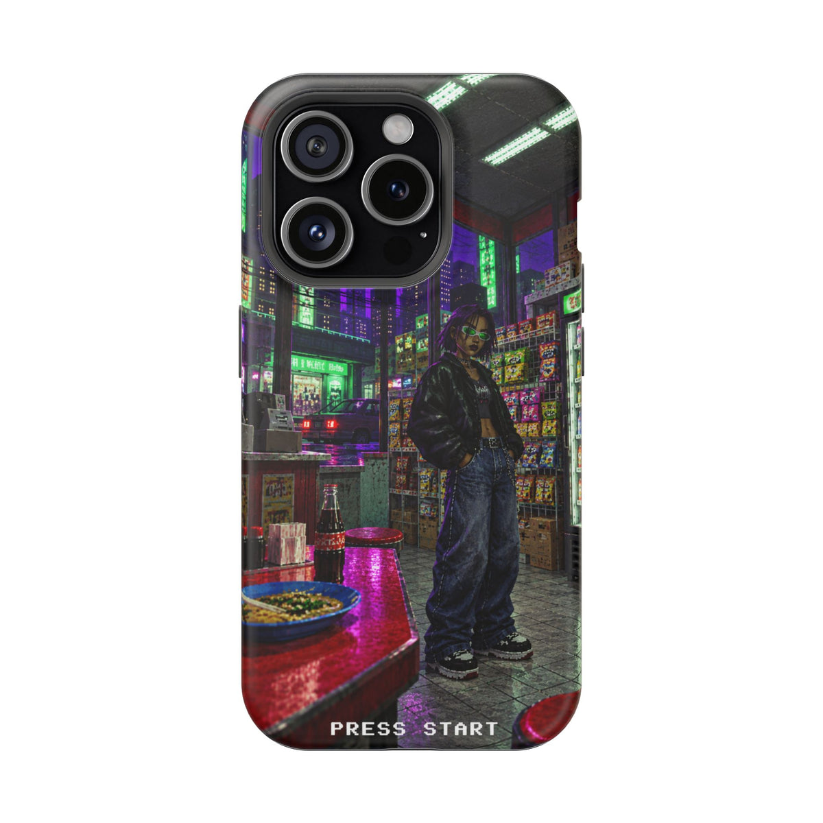 Press Start Cyberpunk Arcade Phone Case