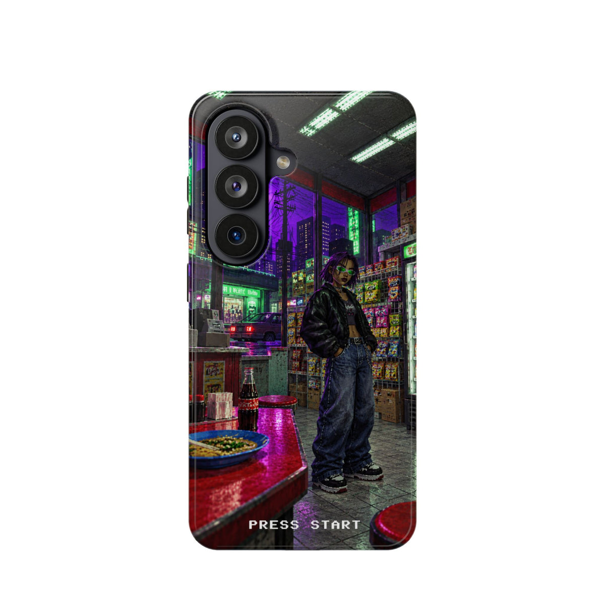 Press Start Cyberpunk Arcade Phone Case