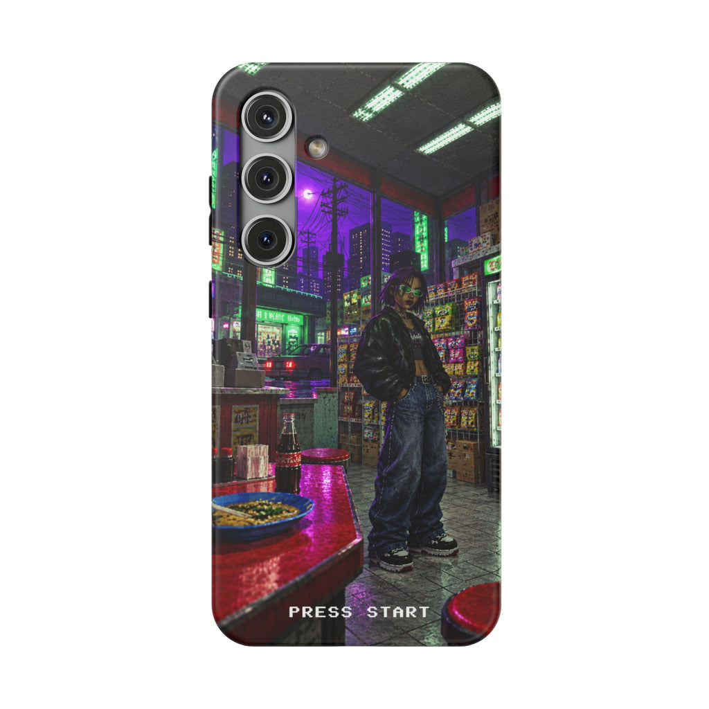 Press Start Cyberpunk Arcade Phone Case