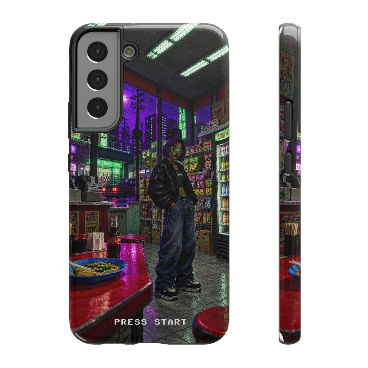 Press Start Cyberpunk Arcade Phone Case