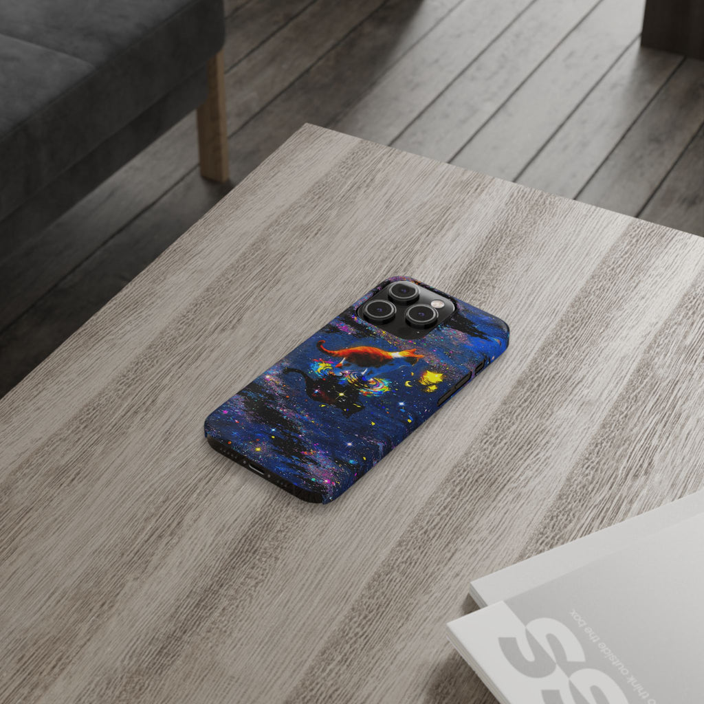 Cosmic Cat Slim Phone Case