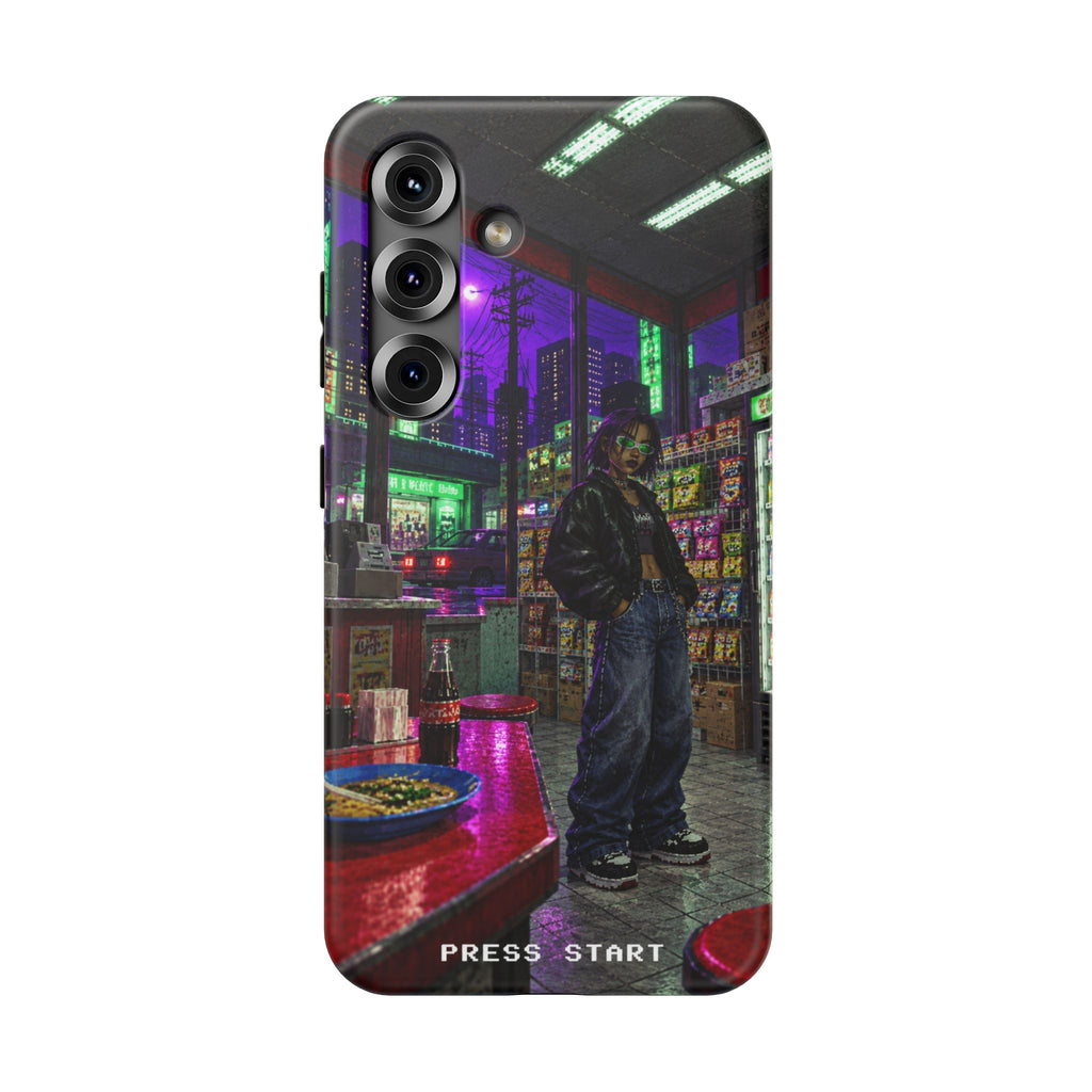 Press Start Cyberpunk Arcade Phone Case