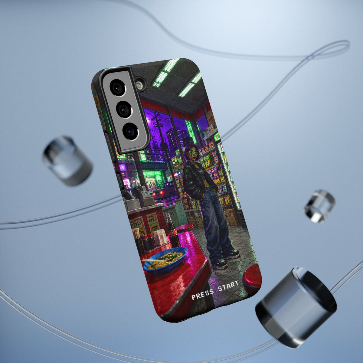 Press Start Cyberpunk Arcade Phone Case