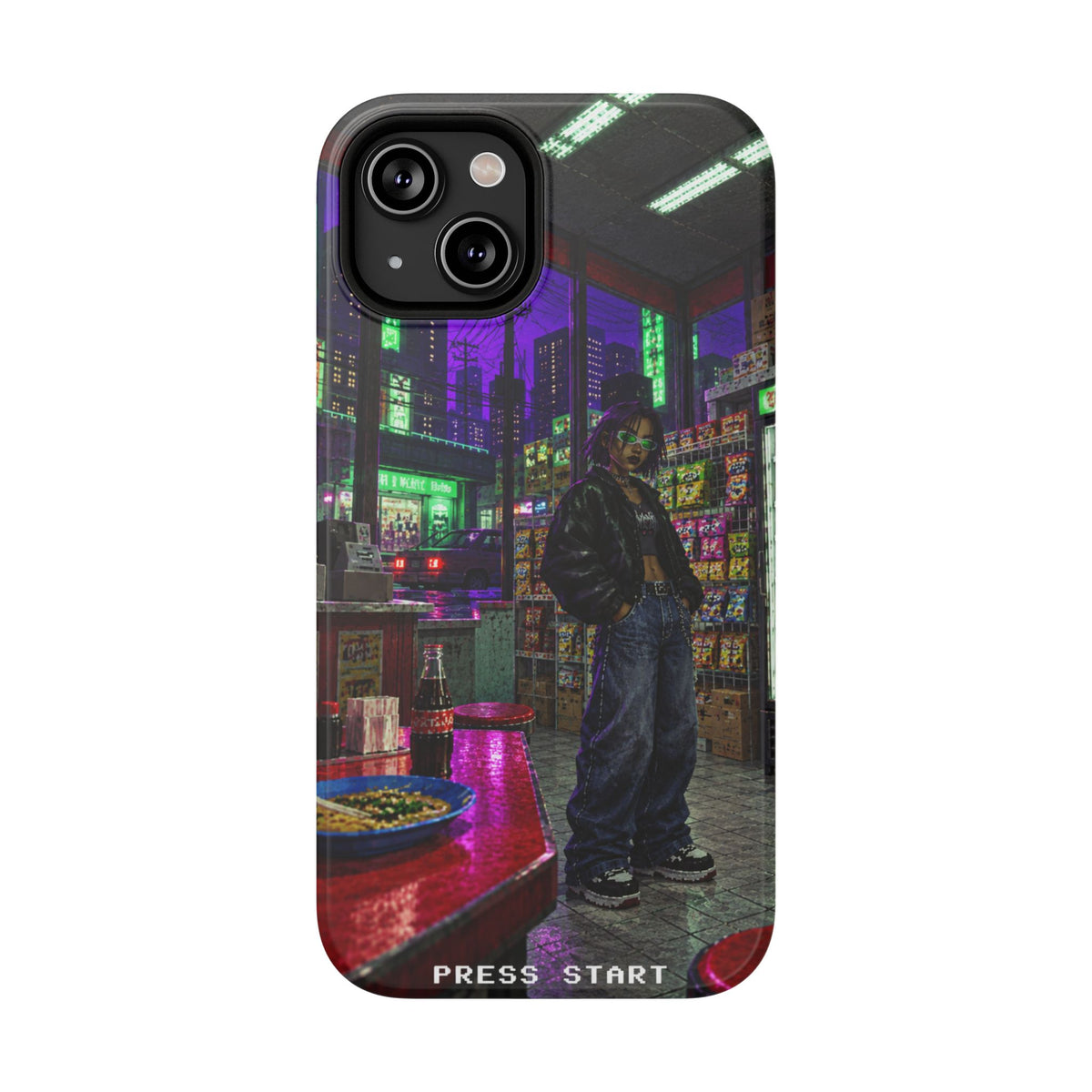Press Start Cyberpunk Arcade Phone Case