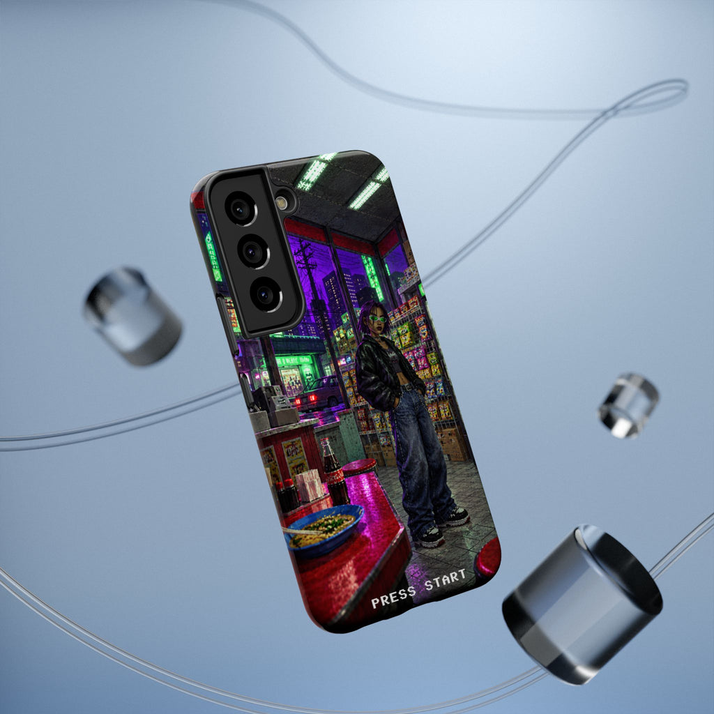 Press Start Cyberpunk Arcade Phone Case