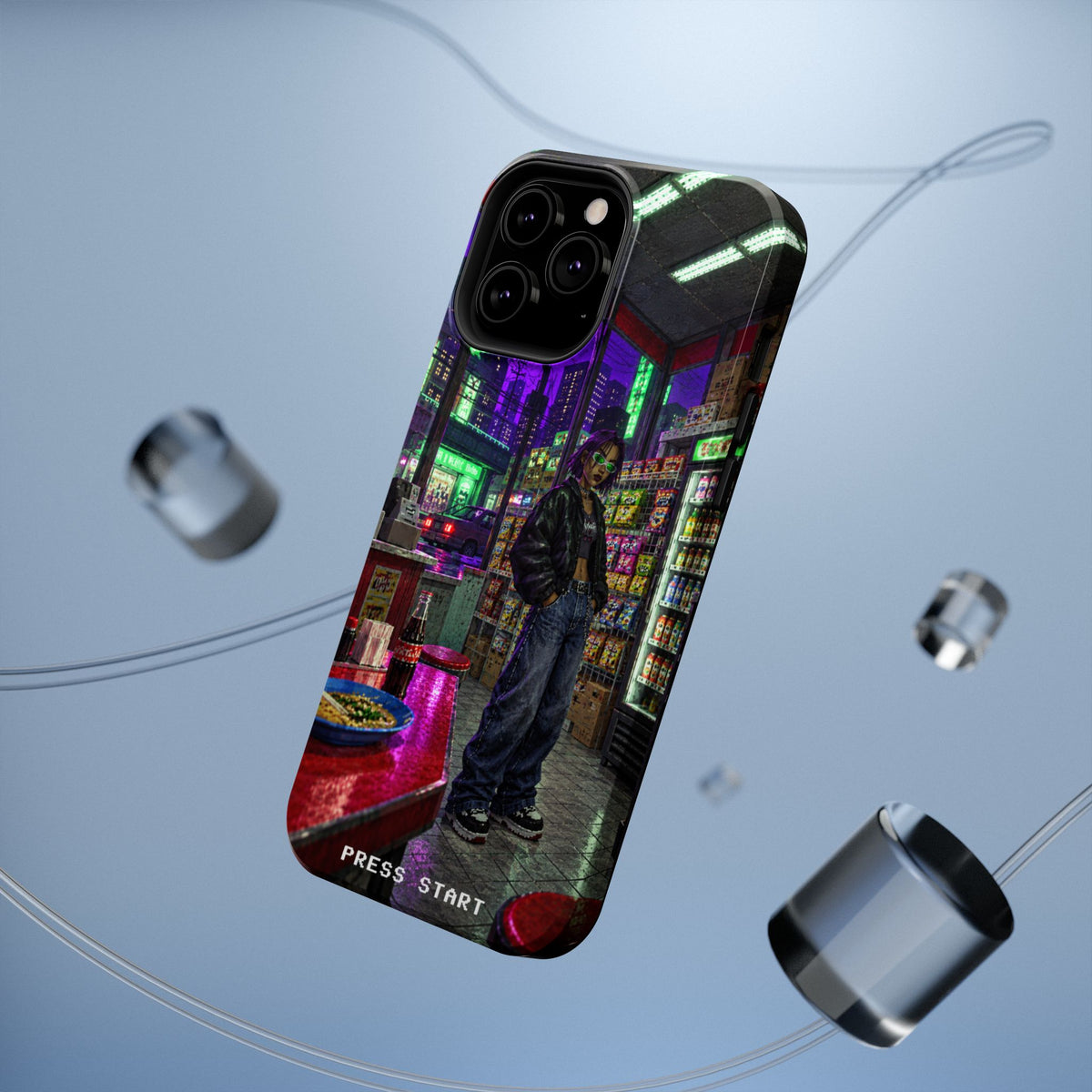 Press Start Cyberpunk Arcade Phone Case