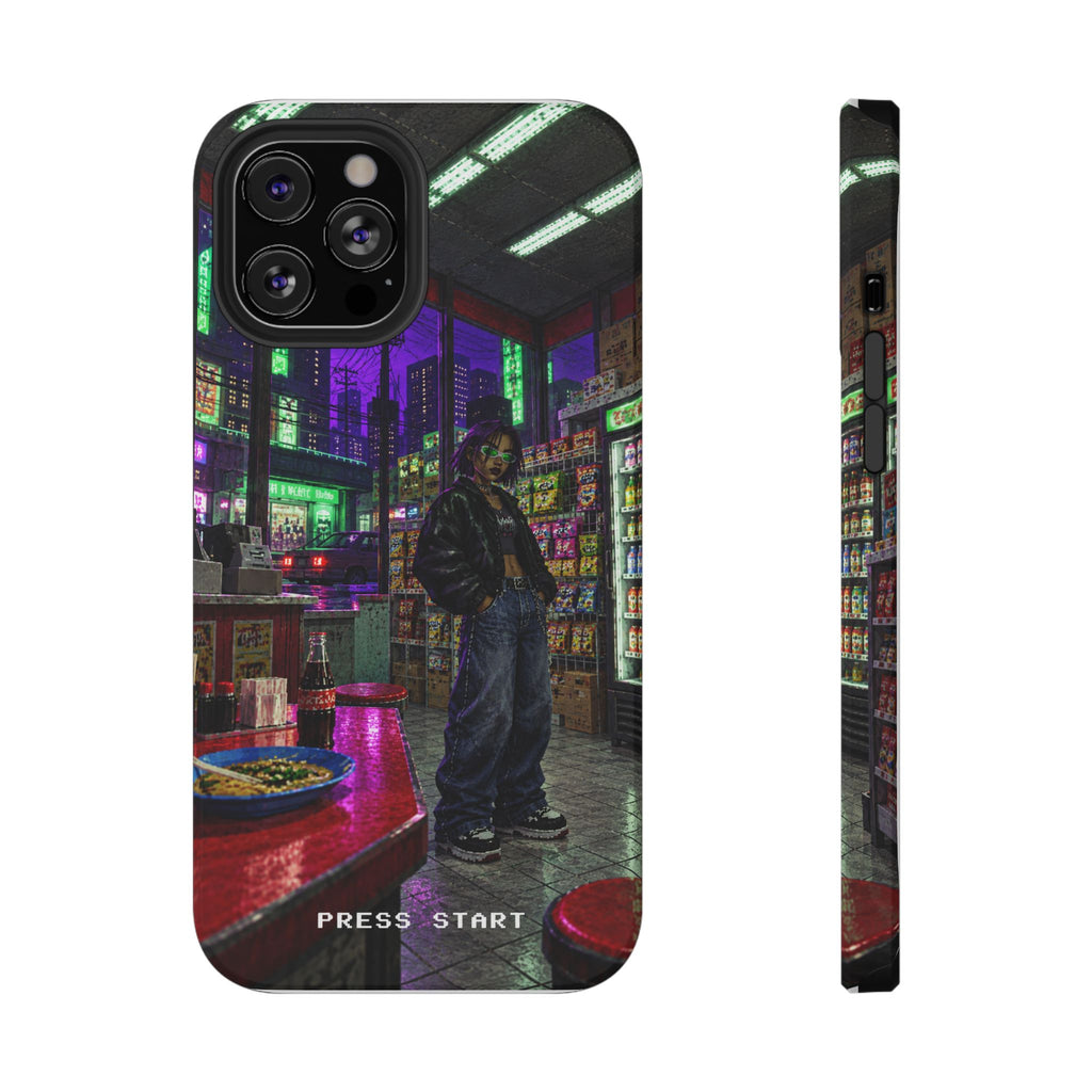 Press Start Cyberpunk Arcade Phone Case