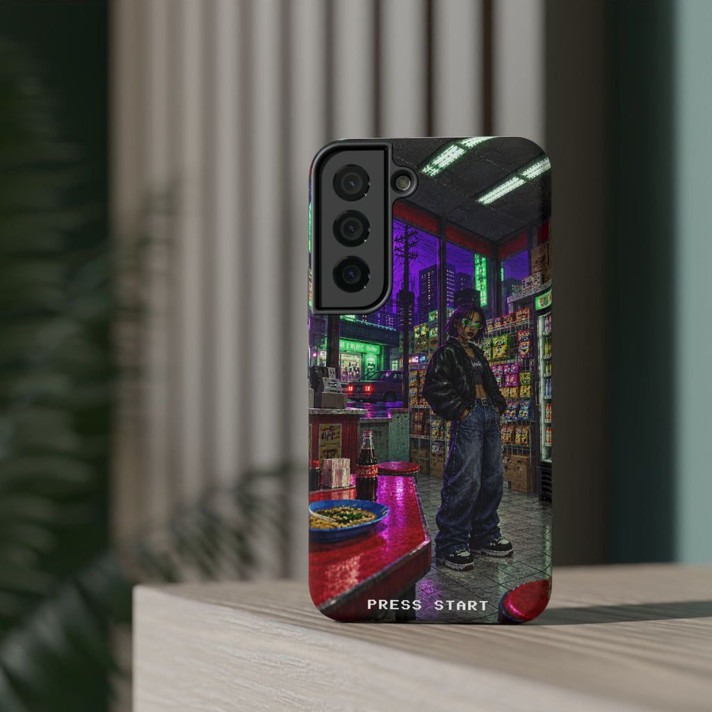 Press Start Cyberpunk Arcade Phone Case