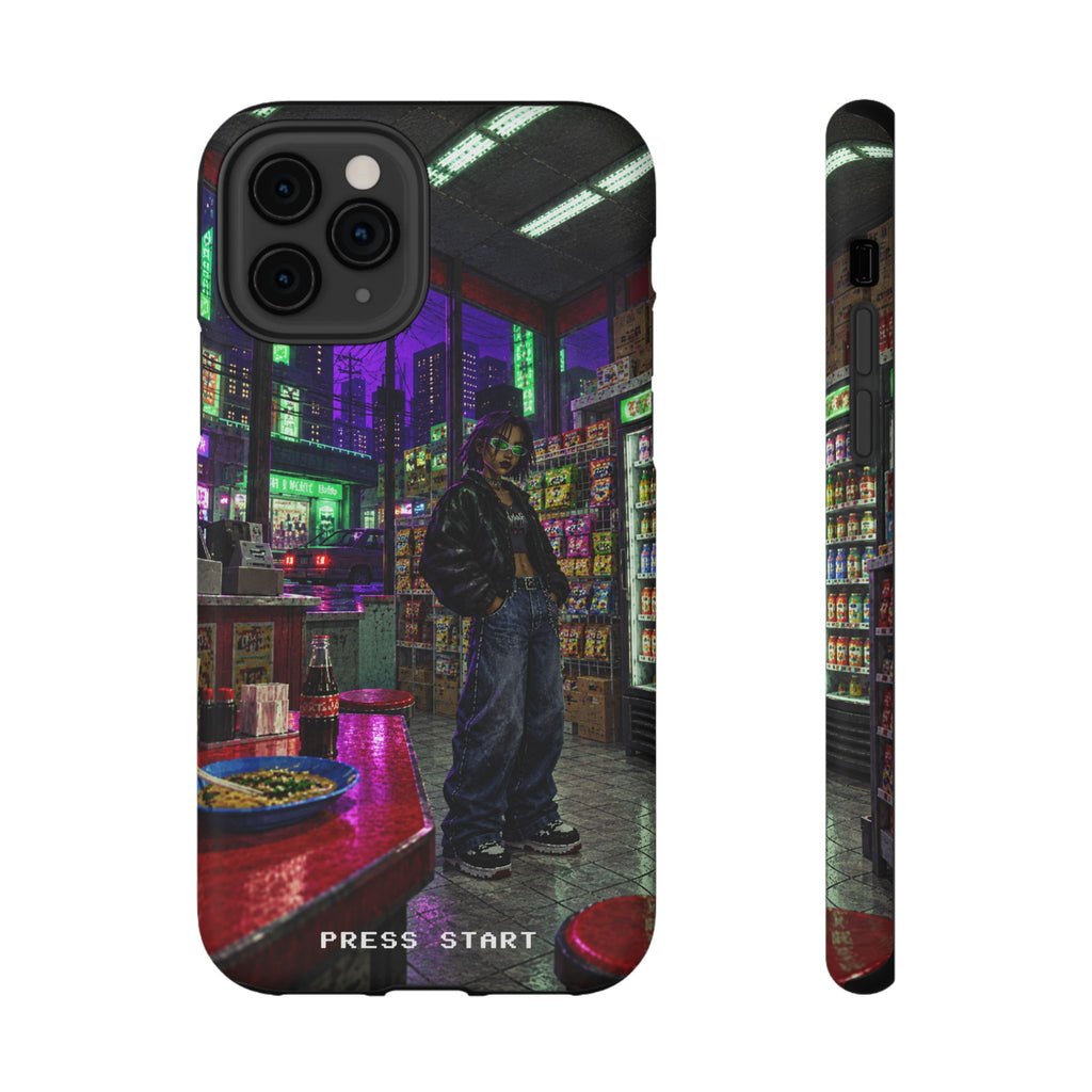 Press Start Cyberpunk Arcade Phone Case