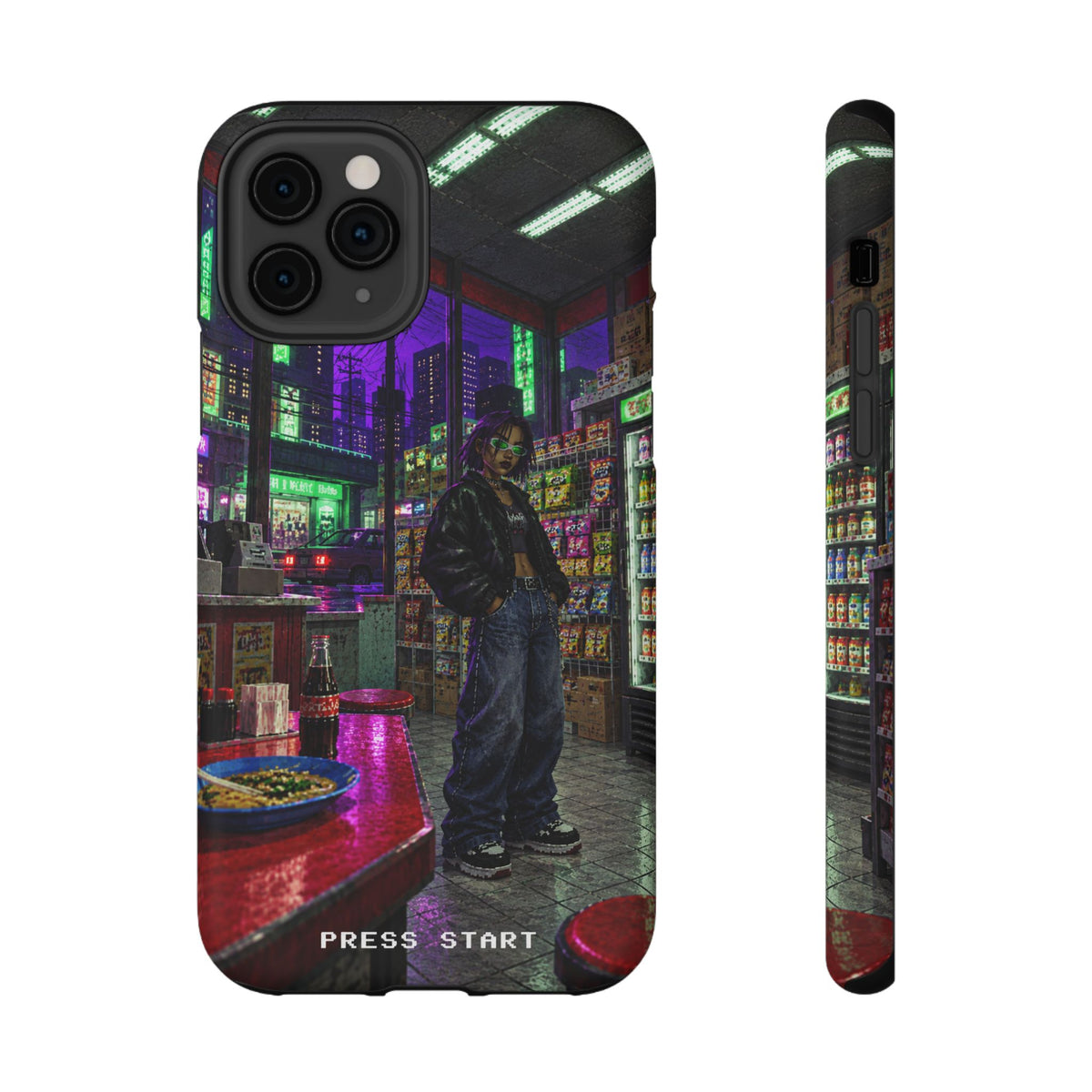 Press Start Cyberpunk Arcade Phone Case