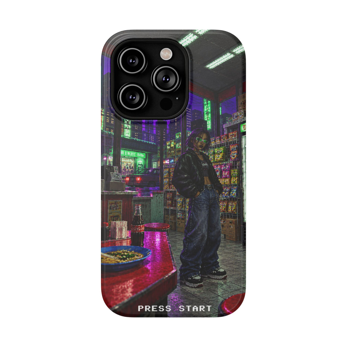 Press Start Cyberpunk Arcade Phone Case