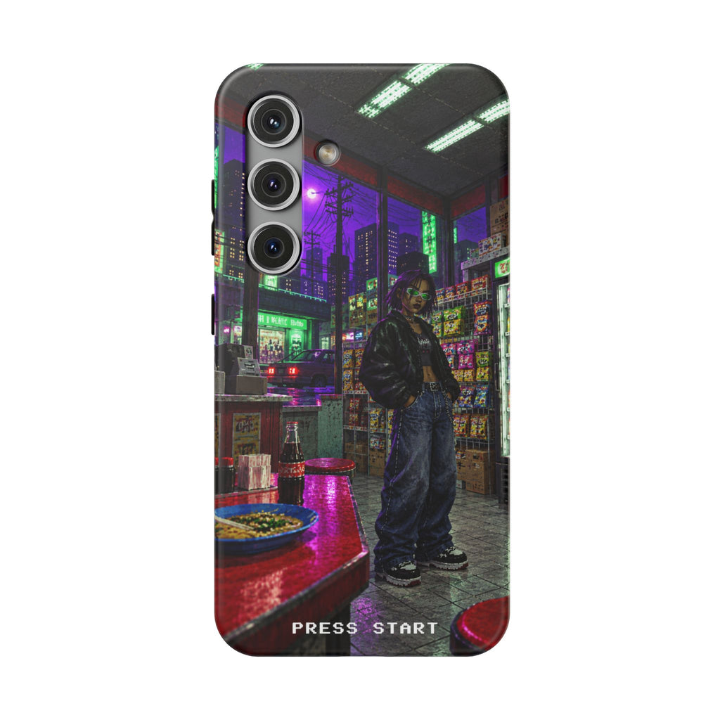 Press Start Cyberpunk Arcade Phone Case