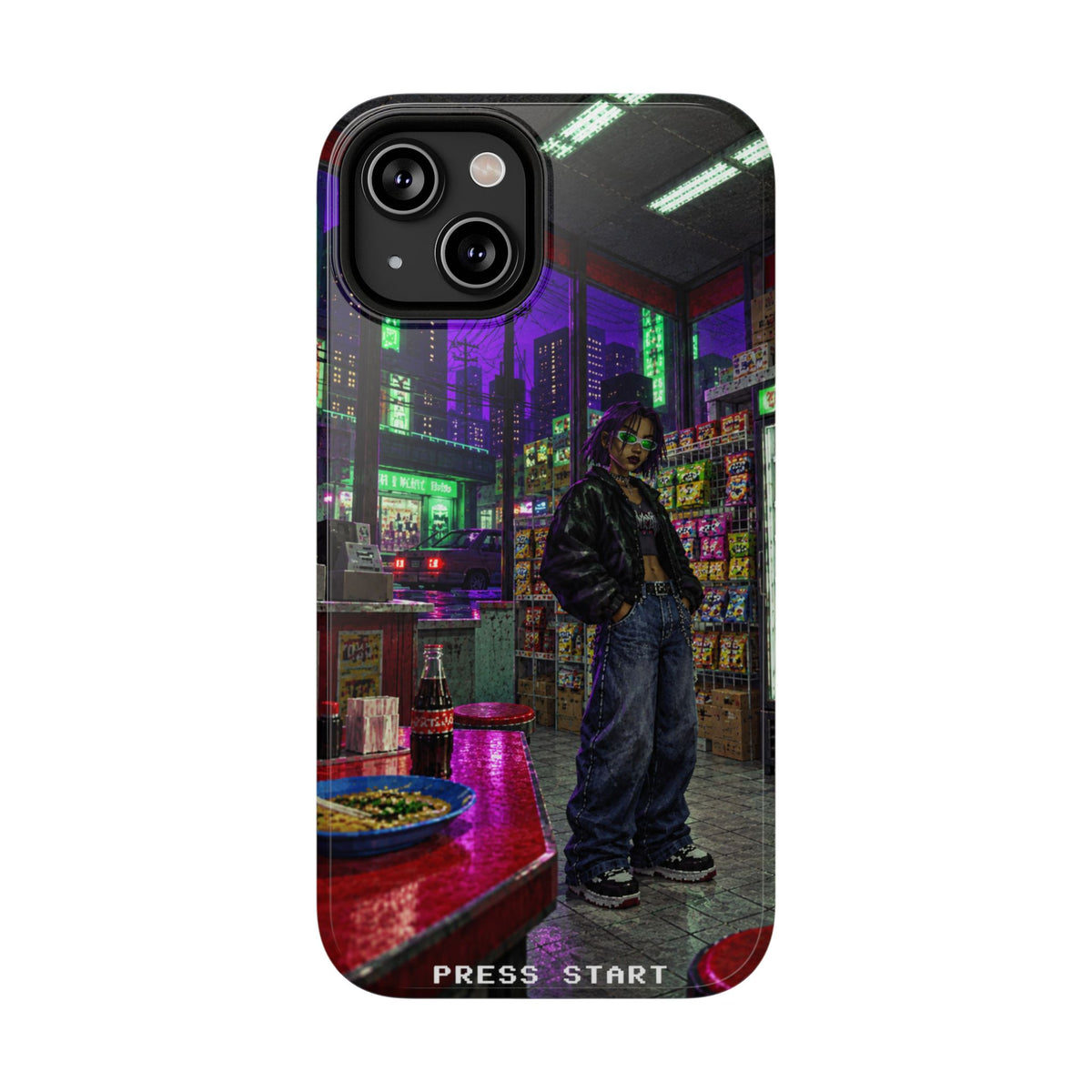 Press Start Cyberpunk Arcade Phone Case