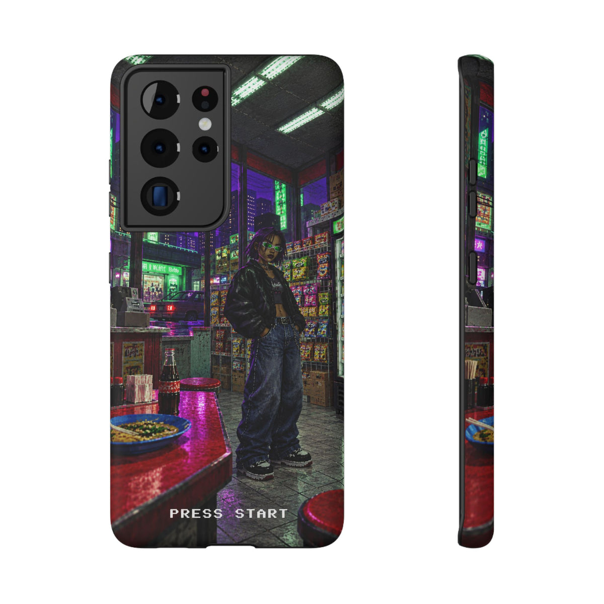 Press Start Cyberpunk Arcade Phone Case