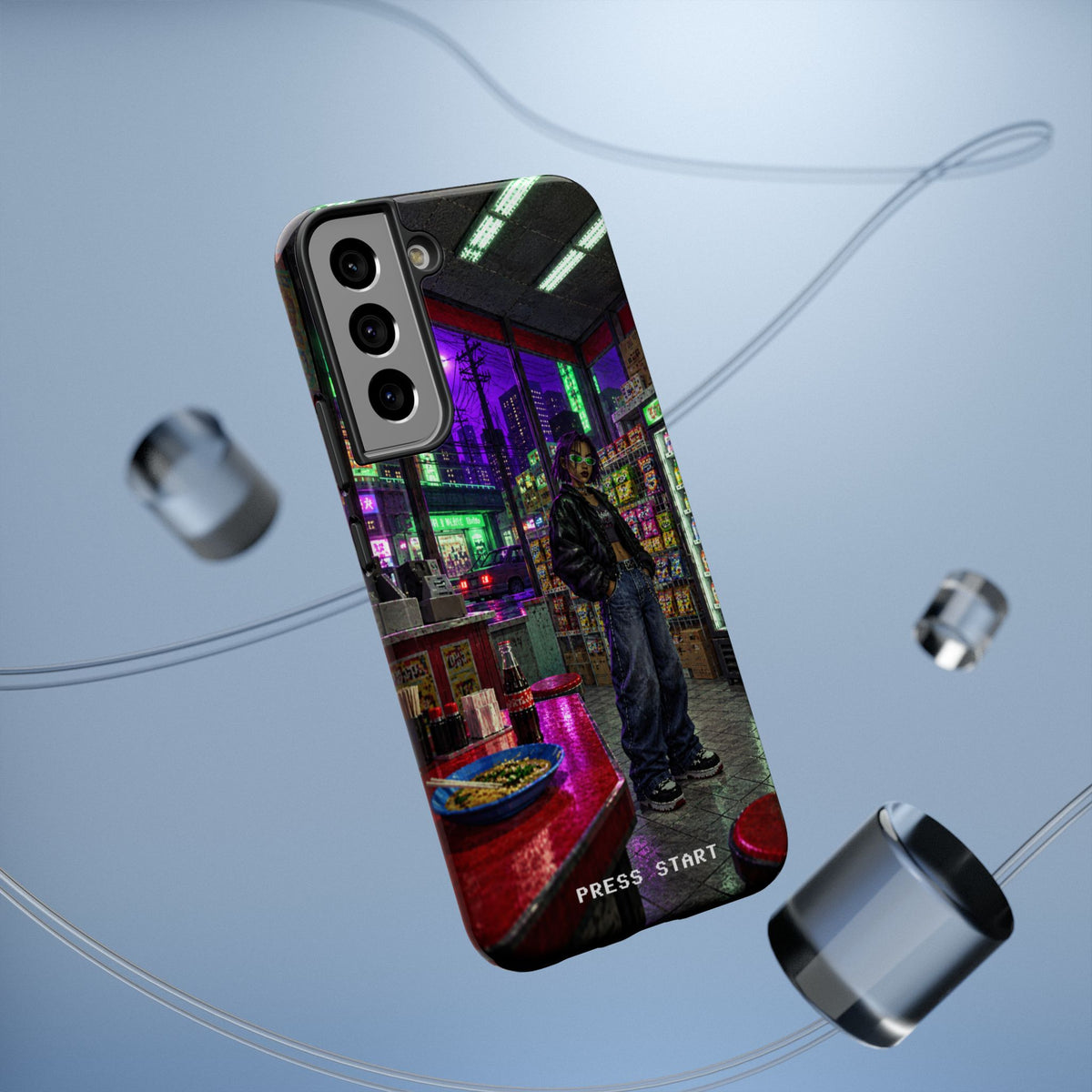 Press Start Cyberpunk Arcade Phone Case
