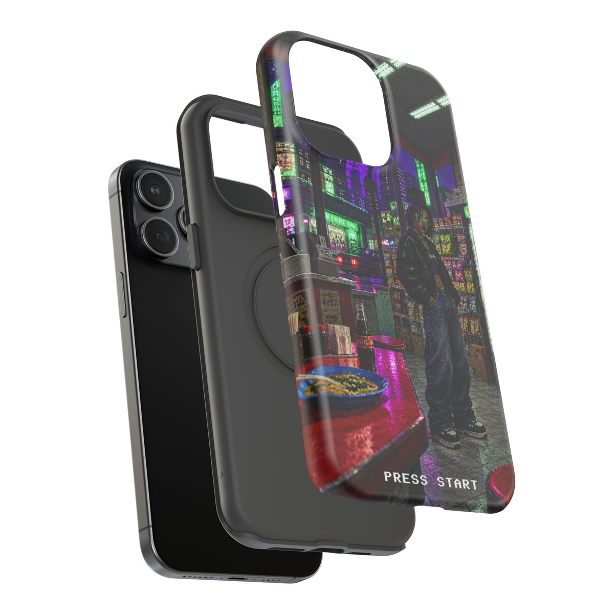 Press Start Cyberpunk Arcade Phone Case