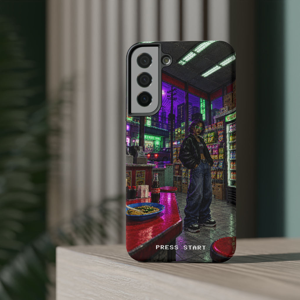 Press Start Cyberpunk Arcade Phone Case