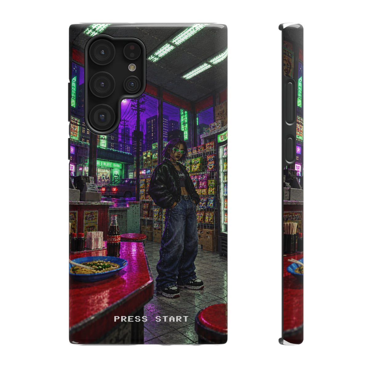 Press Start Cyberpunk Arcade Phone Case