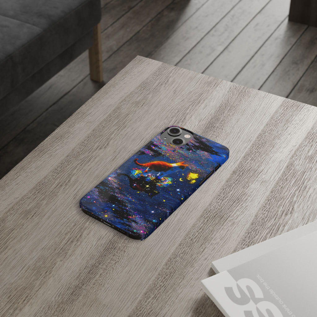 Cosmic Cat Slim Phone Case